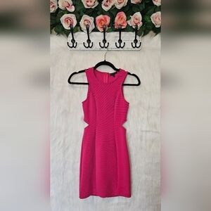 Material Girl Raspberry Romance Sleeveless Cut Out Dress